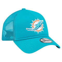 Miami Dolphins New Era Youth Main A-Frame 9FORTY Adjustable Hat - Aqua Hats