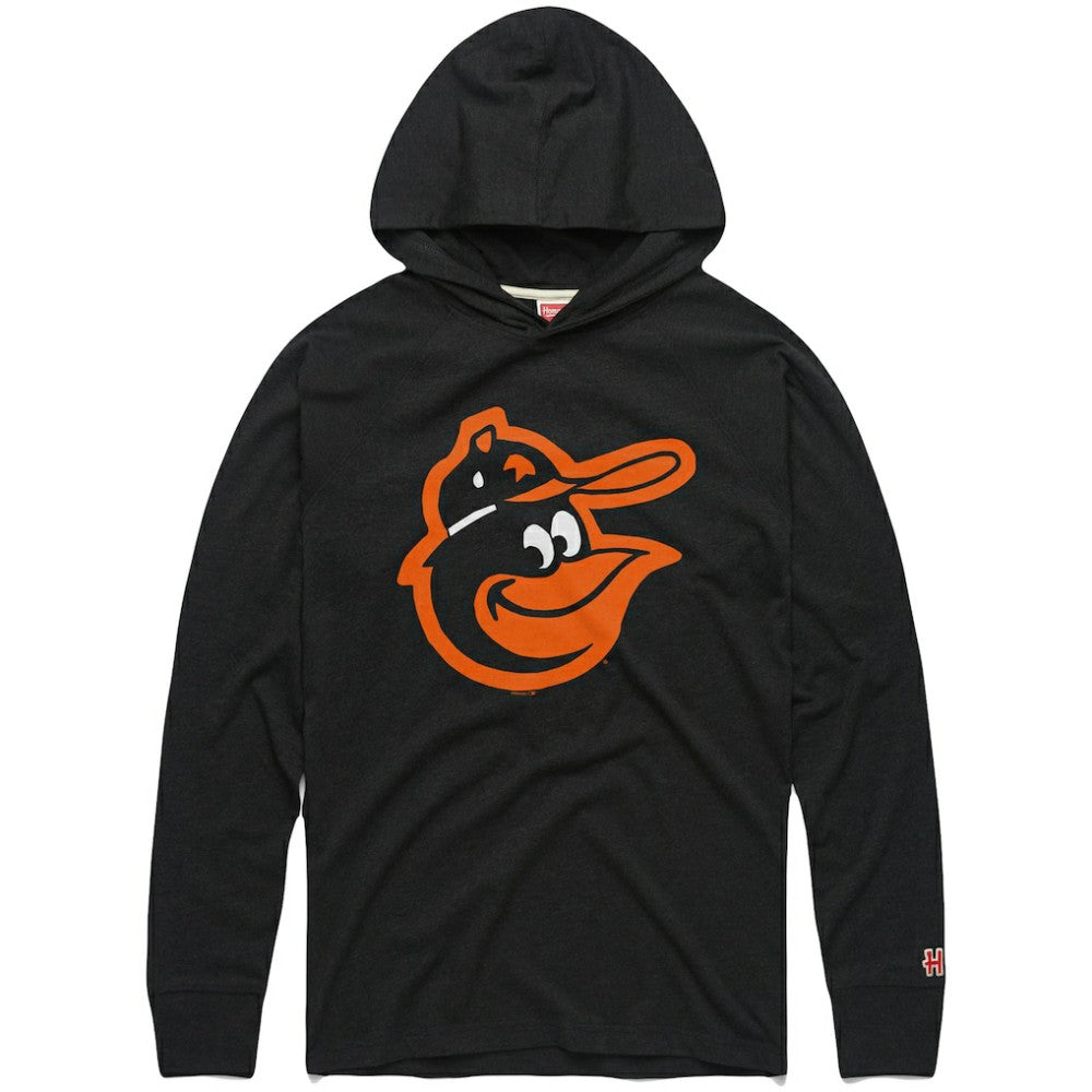 Baltimore Orioles Homage Lightweight Raglan Tri-Blend Pullover Hoodie - Charcoal Hoodies