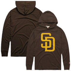 San Diego Padres Homage Lightweight Raglan Tri-Blend Pullover Hoodie - Brown Hoodies