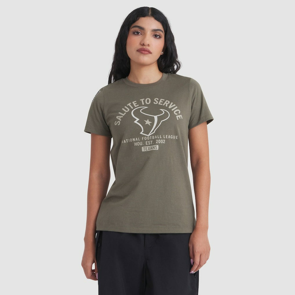 Houston Texans Women's 2025 Salute to Service Sideline T-Shirt - Olive T-shirts