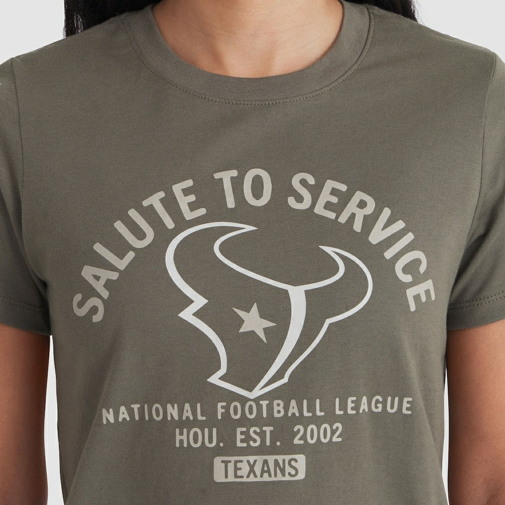 Houston Texans Women's 2025 Salute to Service Sideline T-Shirt - Olive T-shirts