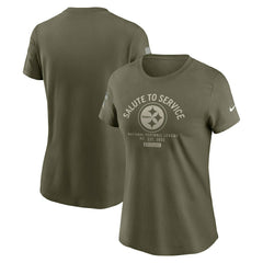 Pittsburgh Steelers Women's 2025 Salute to Service Sideline T-Shirt - Olive T-shirts