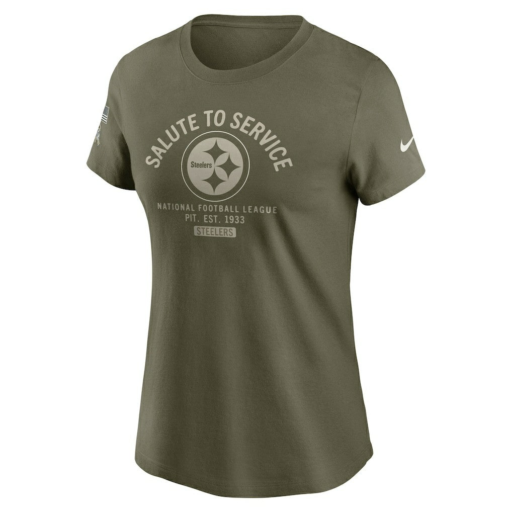 Pittsburgh Steelers Women's 2025 Salute to Service Sideline T-Shirt - Olive T-shirts