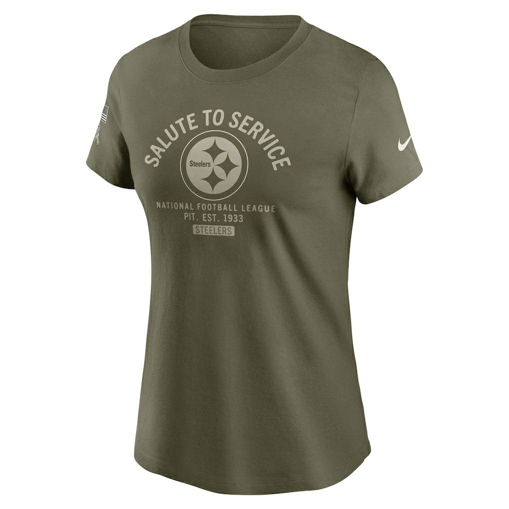 Pittsburgh Steelers Women's 2025 Salute to Service Sideline T-Shirt - Olive T-shirts