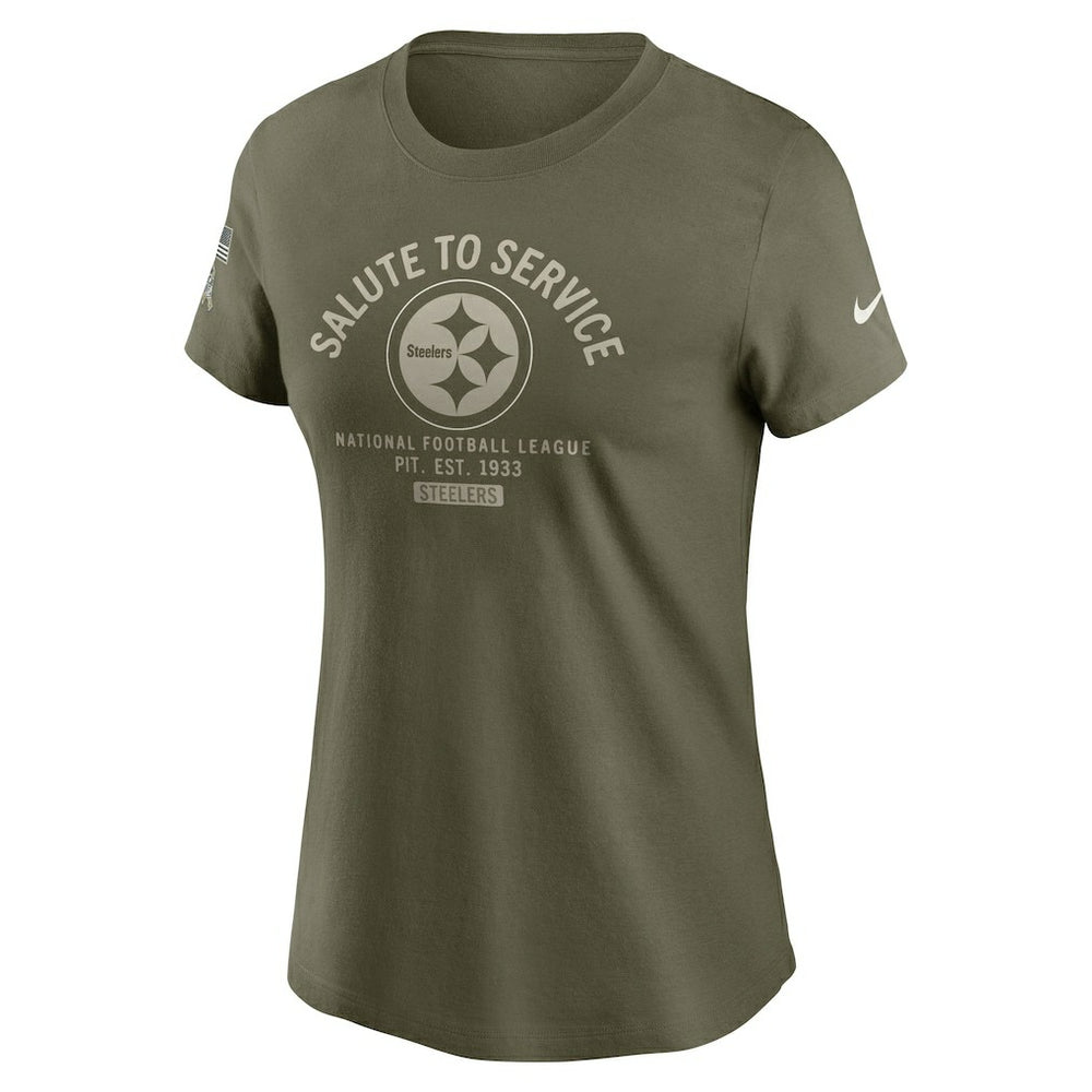 Pittsburgh Steelers Women's 2025 Salute to Service Sideline T-Shirt - Olive T-shirts
