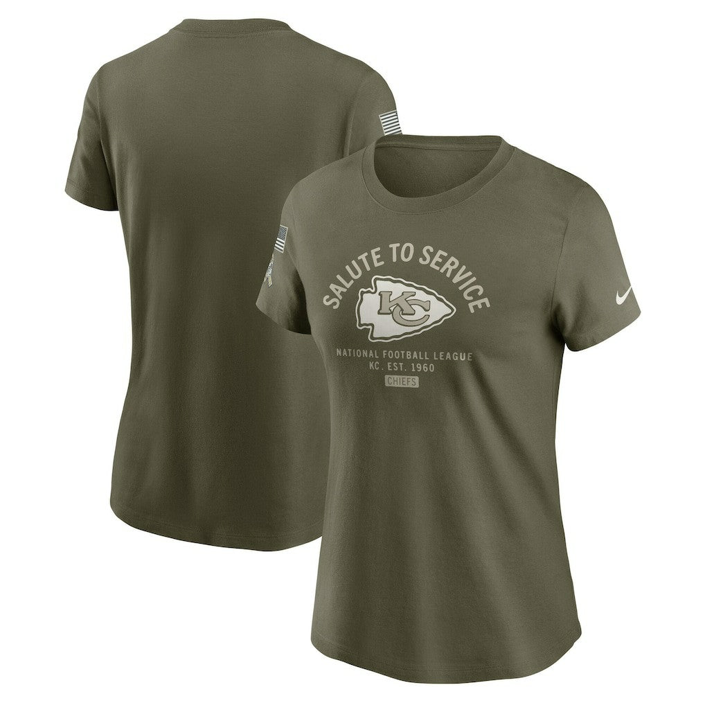 Kansas City Chiefs Women's 2025 Salute to Service Sideline T-Shirt - Olive T-shirts