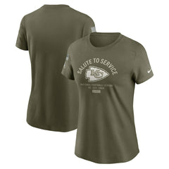 Kansas City Chiefs Women's 2025 Salute to Service Sideline T-Shirt - Olive T-shirts