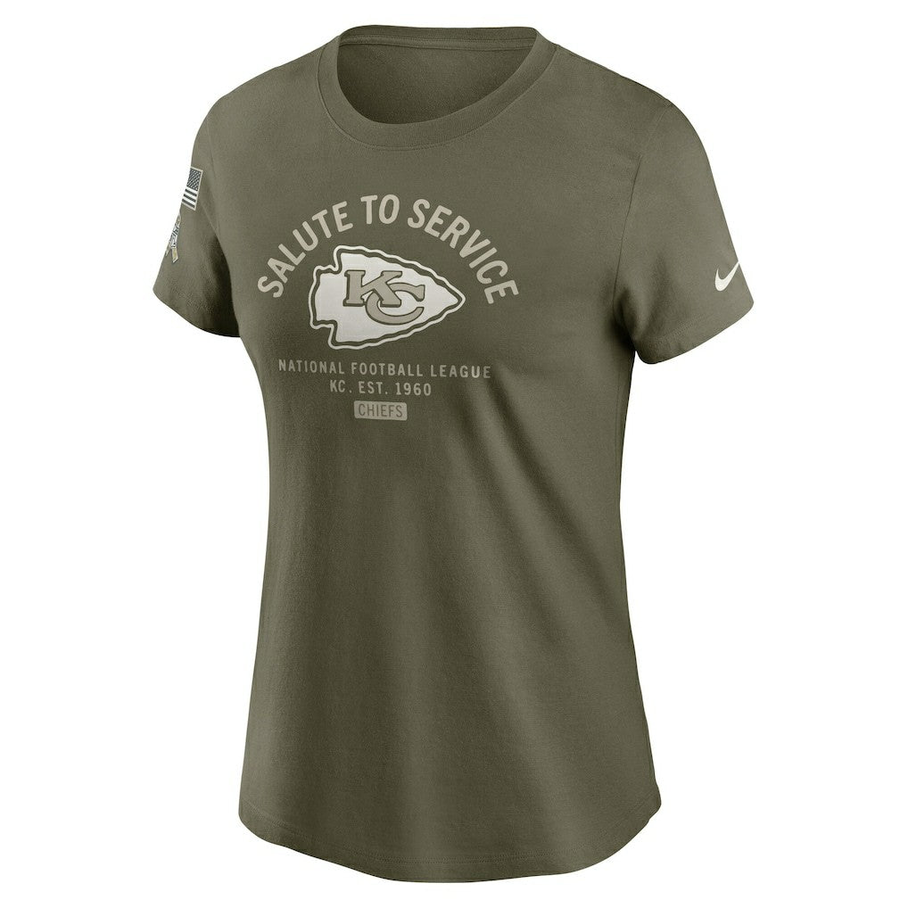 Kansas City Chiefs Women's 2025 Salute to Service Sideline T-Shirt - Olive T-shirts