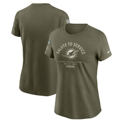 Miami Dolphins Women's 2025 Salute to Service Sideline T-Shirt - Olive T-shirts