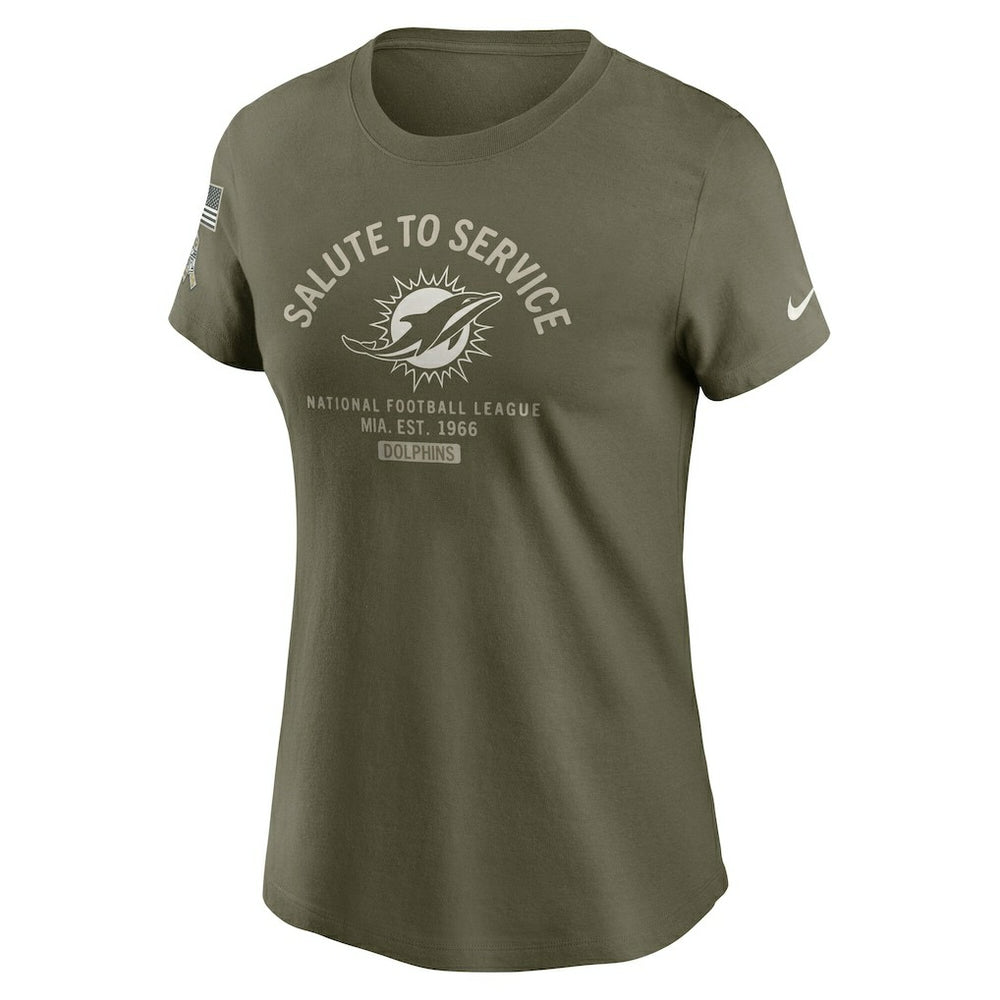 Miami Dolphins Women's 2025 Salute to Service Sideline T-Shirt - Olive T-shirts