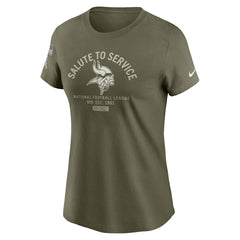 Minnesota Vikings Women's 2025 Salute to Service Sideline T-Shirt - Olive T-shirts
