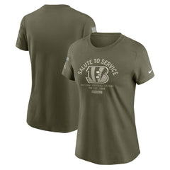 Cincinnati Bengals Women's 2025 Salute to Service Sideline T-Shirt - Olive T-shirts