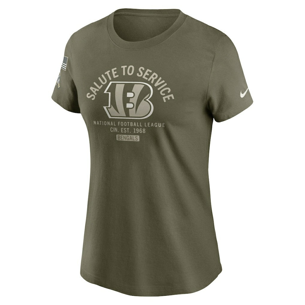 Cincinnati Bengals Women's 2025 Salute to Service Sideline T-Shirt - Olive T-shirts
