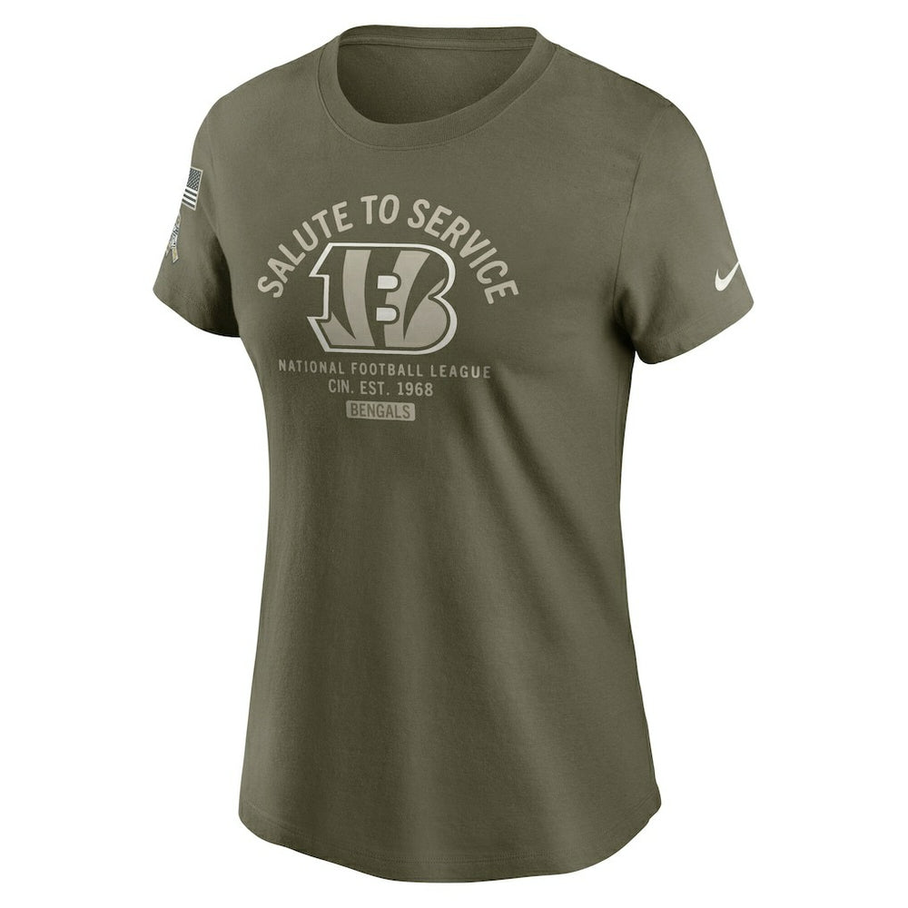 Cincinnati Bengals Women's 2025 Salute to Service Sideline T-Shirt - Olive T-shirts