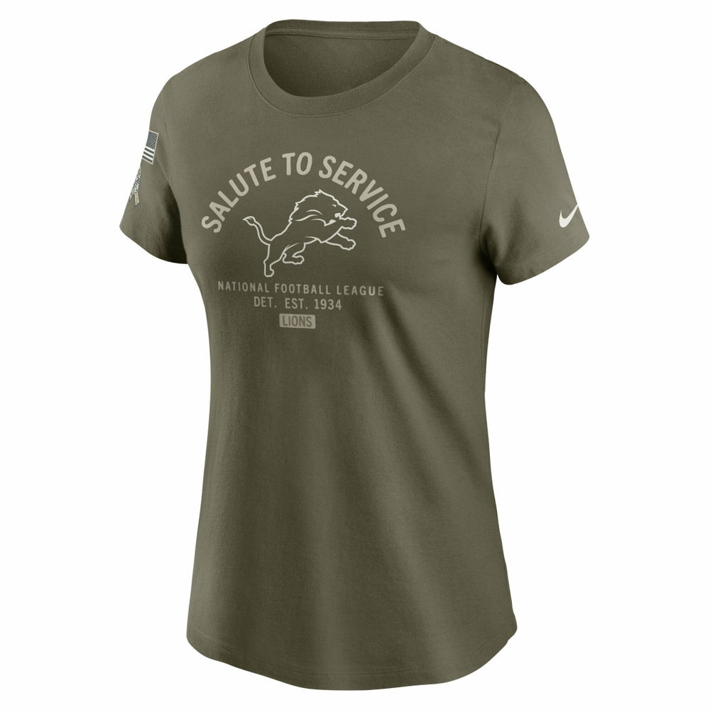 Detroit Lions Women's 2025 Salute to Service Sideline T-Shirt - Olive T-shirts