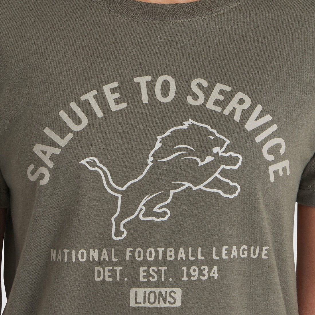 Detroit Lions Women's 2025 Salute to Service Sideline T-Shirt - Olive T-shirts