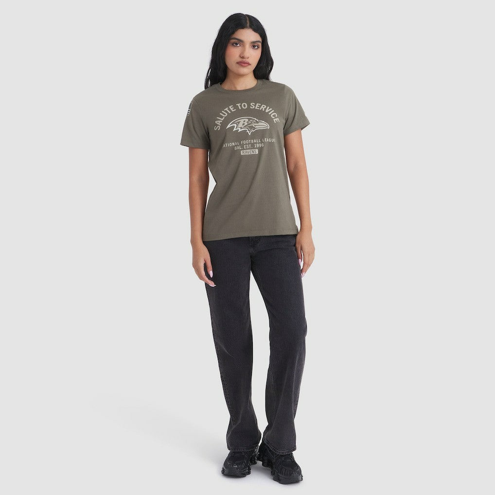 Baltimore Ravens Women's 2025 Salute to Service Sideline T-Shirt - Olive T-shirts