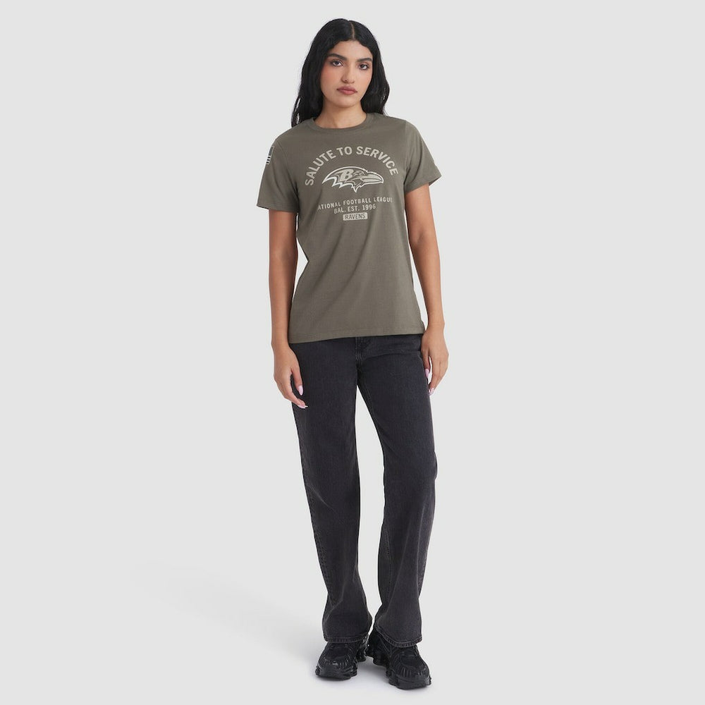 Baltimore Ravens Women's 2025 Salute to Service Sideline T-Shirt - Olive T-shirts