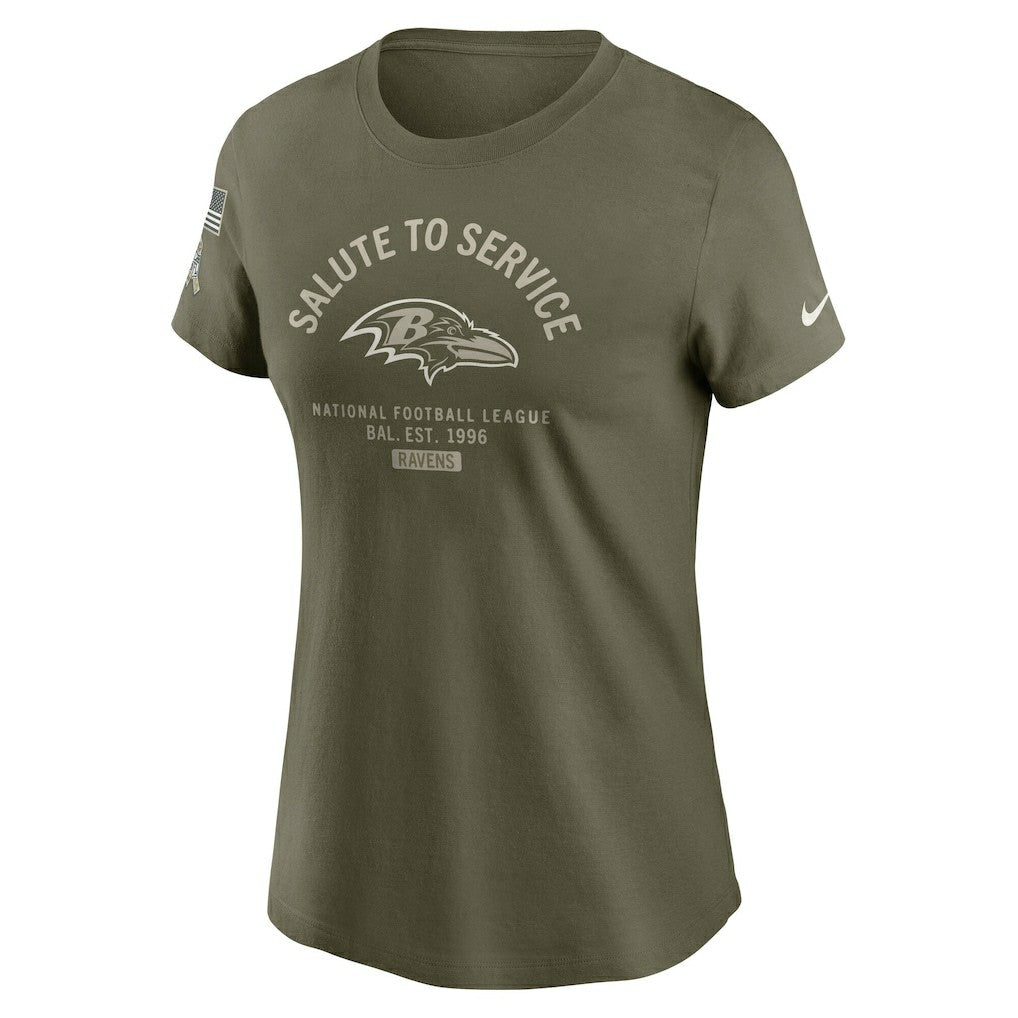 Baltimore Ravens Women's 2025 Salute to Service Sideline T-Shirt - Olive T-shirts