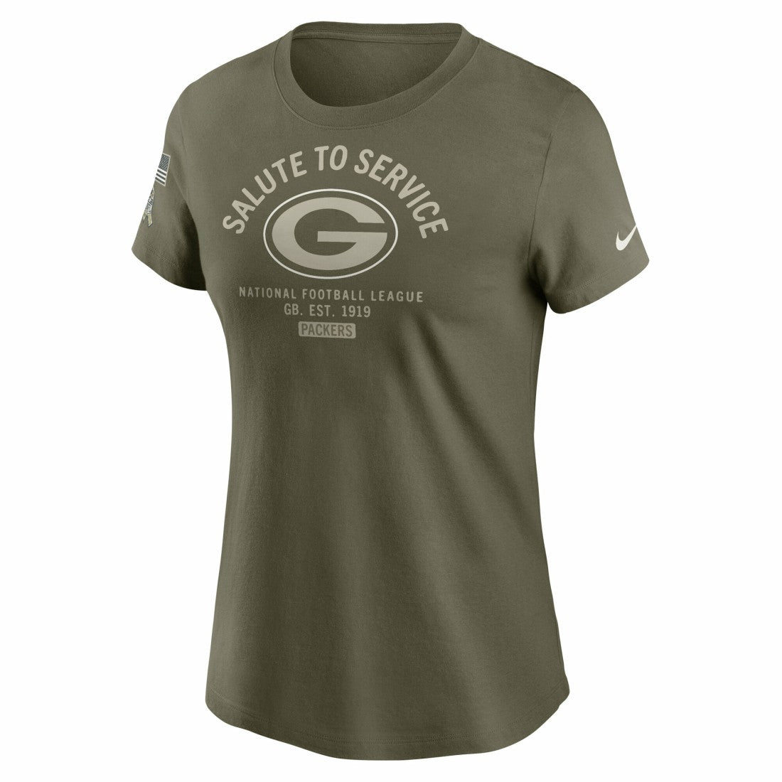 Green Bay Packers Women's 2025 Salute to Service Sideline T-Shirt - Olive T-shirts