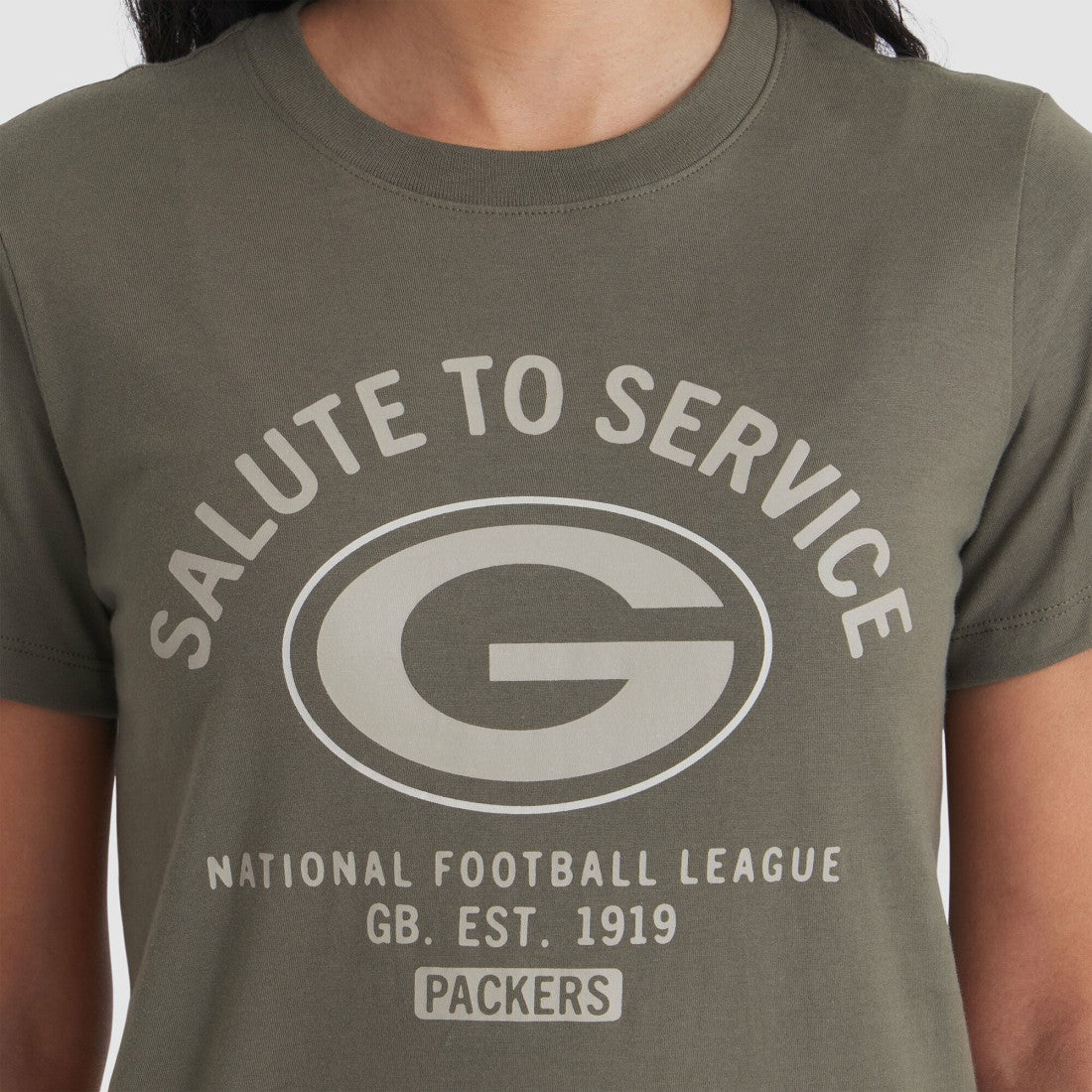 Green Bay Packers Women's 2025 Salute to Service Sideline T-Shirt - Olive T-shirts