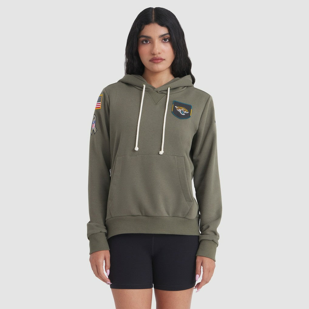 Jacksonville Jaguars Women's 2025 Salute to Service Sideline Standard Issue Dri-FIT Hoodie - Olive Hoodies