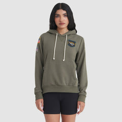 Jacksonville Jaguars Women's 2025 Salute to Service Sideline Standard Issue Dri-FIT Hoodie - Olive Hoodies