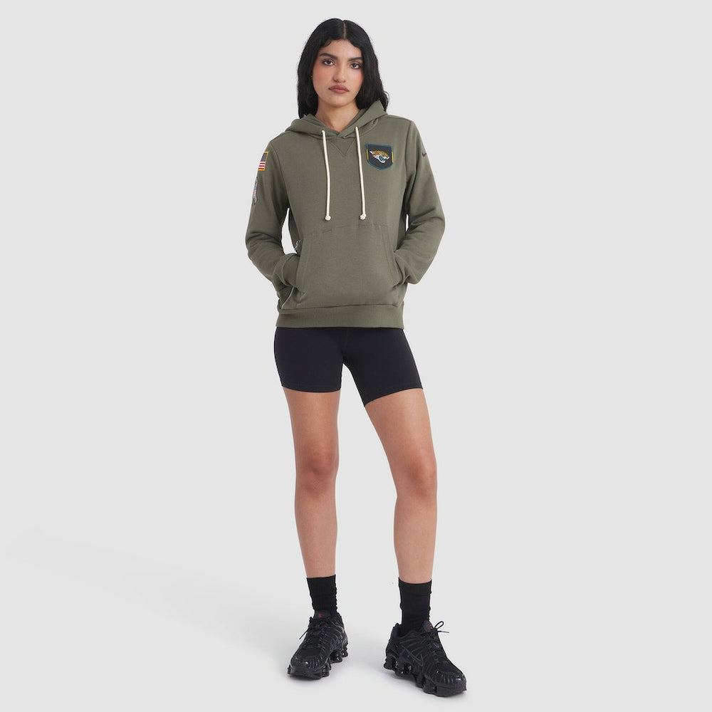 Jacksonville Jaguars Women's 2025 Salute to Service Sideline Standard Issue Dri-FIT Hoodie - Olive Hoodies