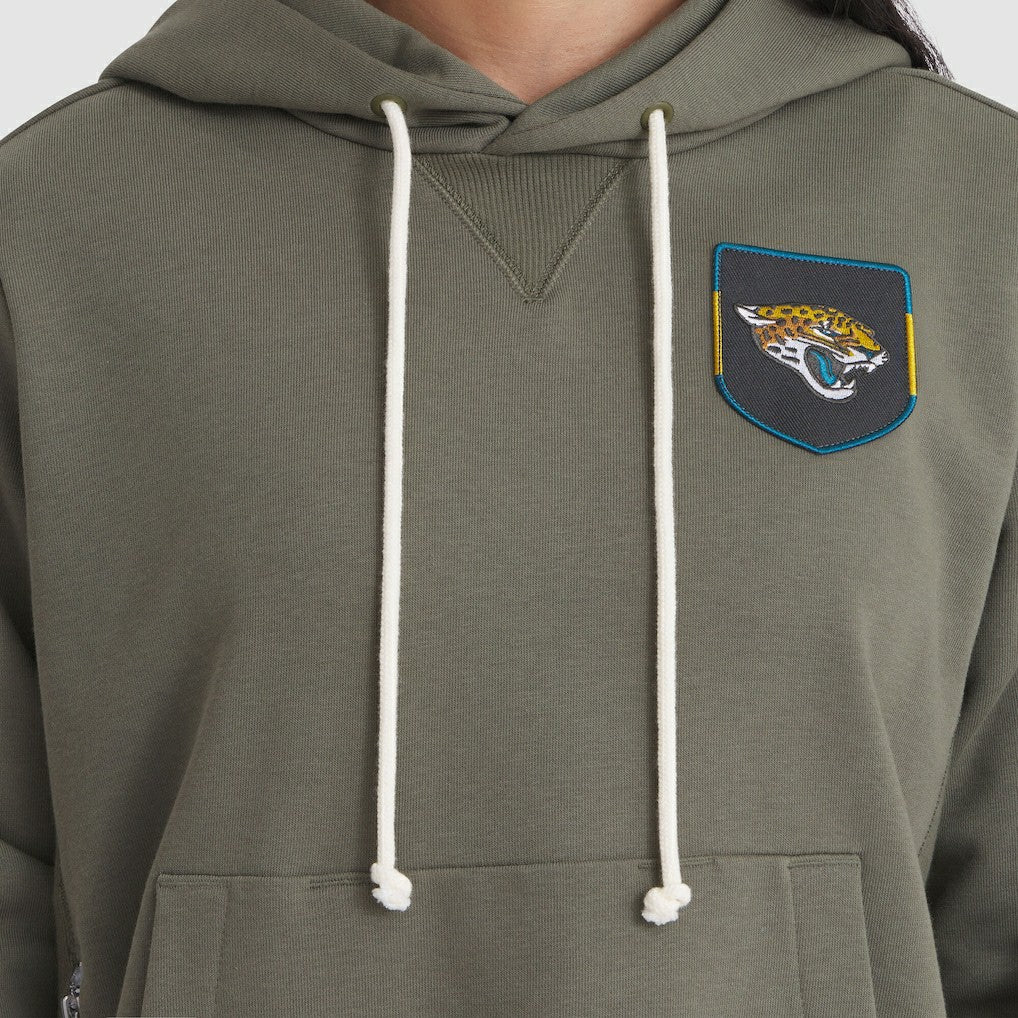Jacksonville Jaguars Women's 2025 Salute to Service Sideline Standard Issue Dri-FIT Hoodie - Olive Hoodies