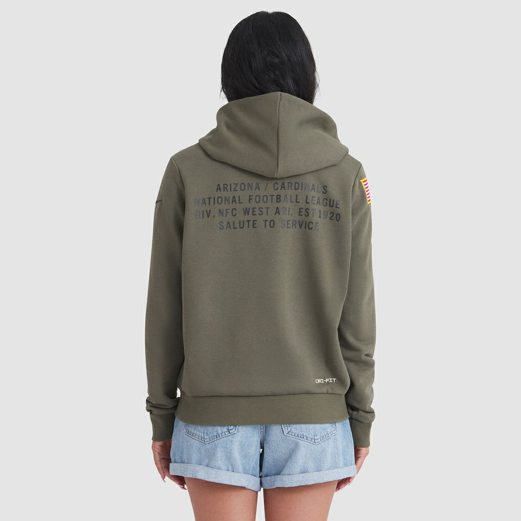 Arizona Cardinals Women's 2025 Salute to Service Sideline Standard Issue Dri-FIT Hoodie - Olive Hoodies