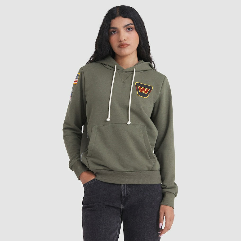 Washington Commanders Women's 2025 Salute to Service Sideline Standard Issue Dri-FIT Hoodie - Olive Hoodies