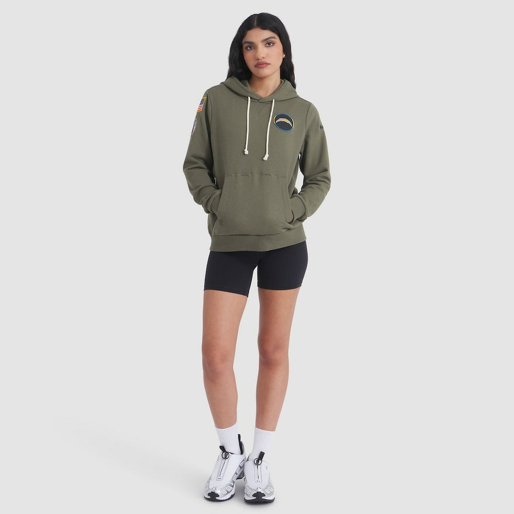 Los Angeles Chargers Women's 2025 Salute to Service Sideline Standard Issue Dri-FIT Hoodie - Olive Hoodies