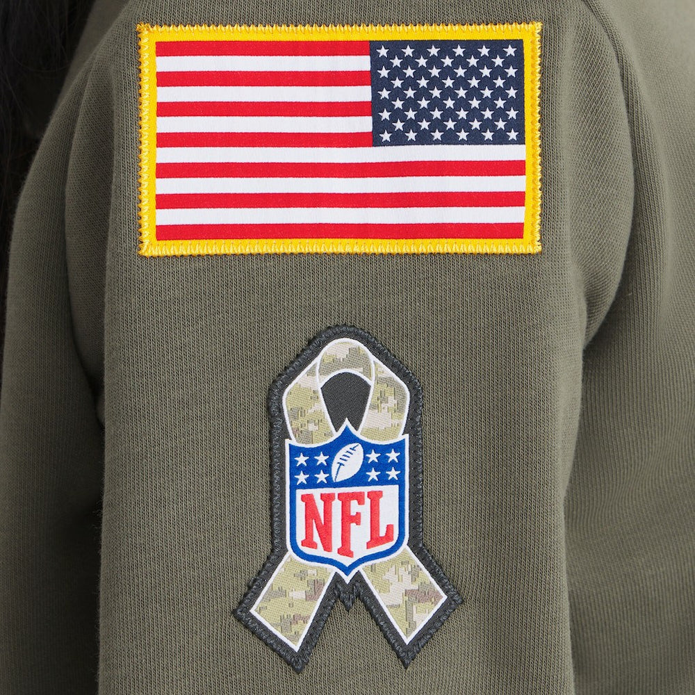 Los Angeles Chargers Women's 2025 Salute to Service Sideline Standard Issue Dri-FIT Hoodie - Olive Hoodies