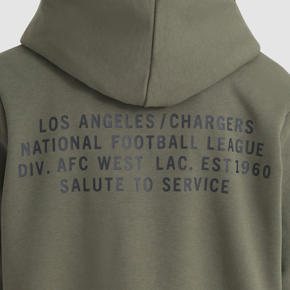 Los Angeles Chargers Women's 2025 Salute to Service Sideline Standard Issue Dri-FIT Hoodie - Olive Hoodies
