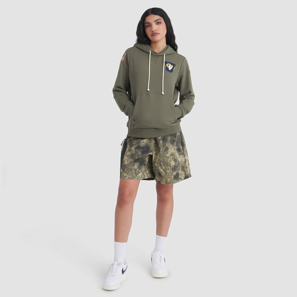 Los Angeles Rams Women's 2025 Salute to Service Sideline Standard Issue Dri-FIT Hoodie - Olive Hoodies