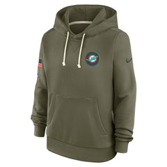 Miami Dolphins Women's 2025 Salute to Service Sideline Standard Issue Dri-FIT Hoodie - Olive Hoodies