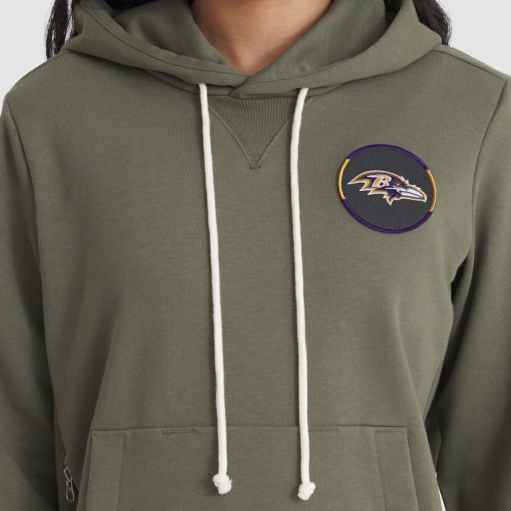 Baltimore Ravens Women's 2025 Salute to Service Sideline Standard Issue Dri-FIT Hoodie - Olive Hoodies