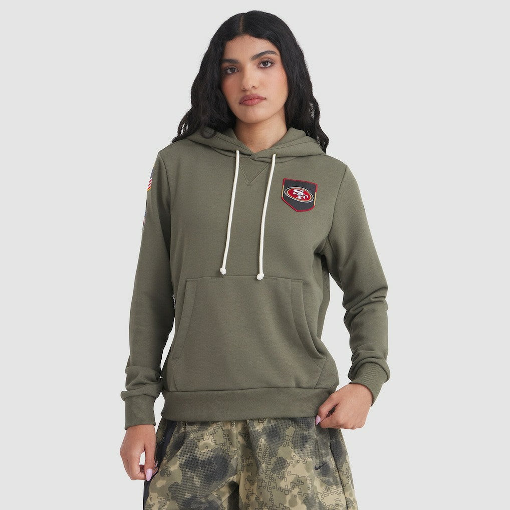 San Francisco 49ers Women's 2025 Salute to Service Sideline Standard Issue Dri-FIT Hoodie - Olive Hoodies