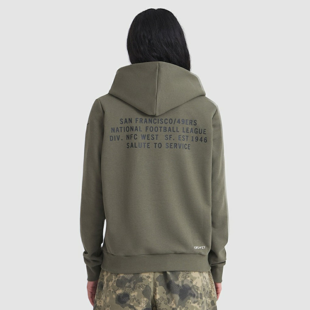 San Francisco 49ers Women's 2025 Salute to Service Sideline Standard Issue Dri-FIT Hoodie - Olive Hoodies