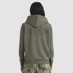San Francisco 49ers Women's 2025 Salute to Service Sideline Standard Issue Dri-FIT Hoodie - Olive Hoodies