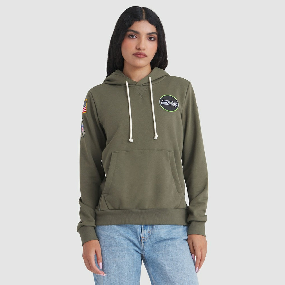 Seattle Seahawks Women's 2025 Salute to Service Sideline Standard Issue Dri-FIT Hoodie - Olive Hoodies