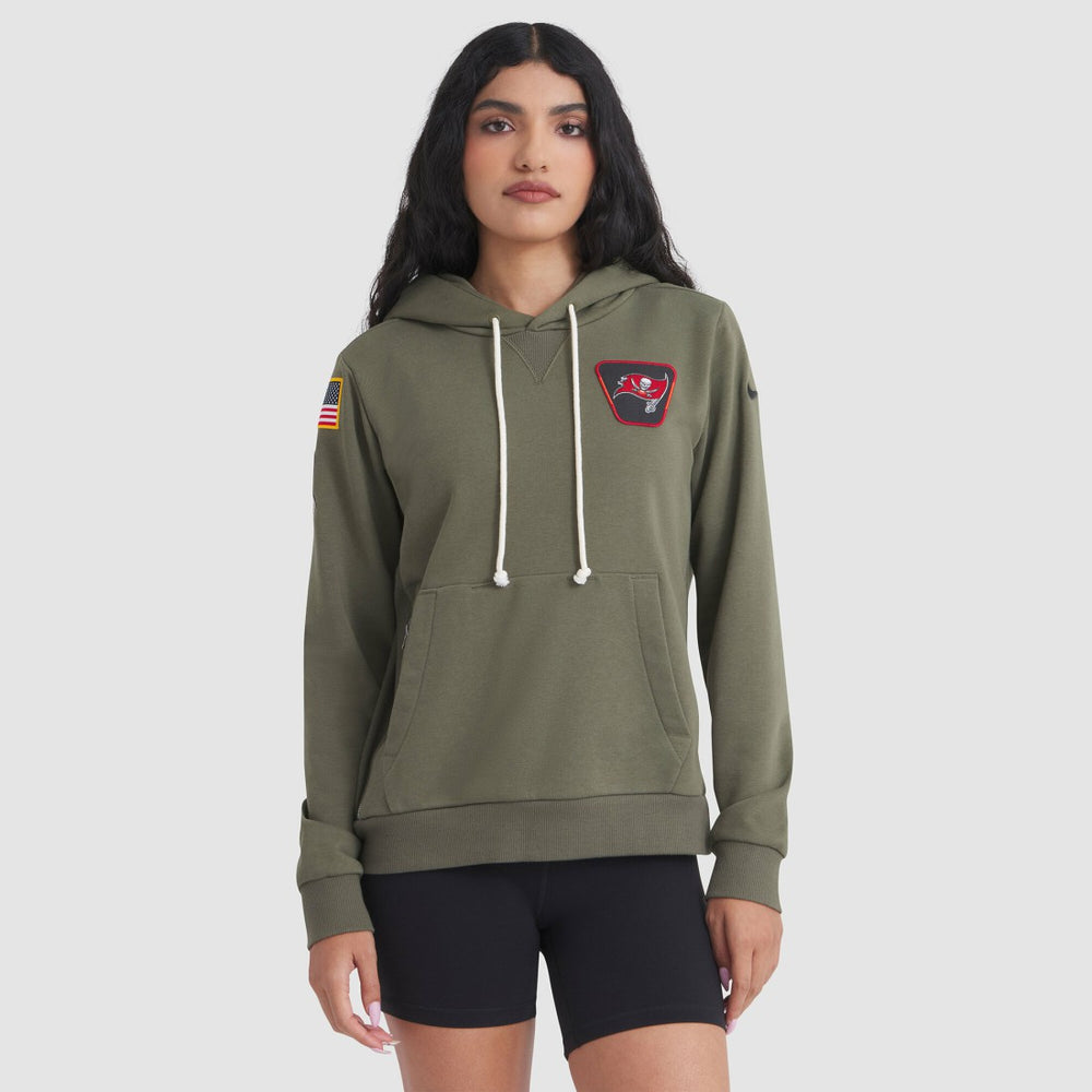 Tampa Bay Buccaneers Women's 2025 Salute to Service Sideline Standard Issue Dri-FIT Hoodie - Olive Hoodies