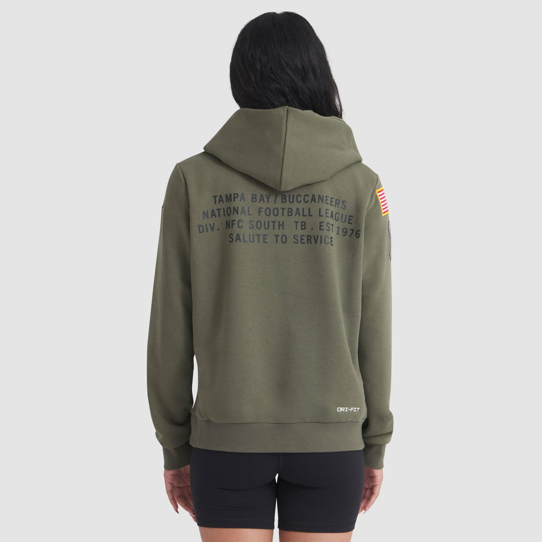 Tampa Bay Buccaneers Women's 2025 Salute to Service Sideline Standard Issue Dri-FIT Hoodie - Olive Hoodies