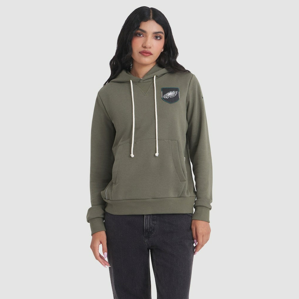 Philadelphia Eagles Women's 2025 Salute to Service Sideline Standard Issue Dri-FIT Hoodie - Olive Hoodies