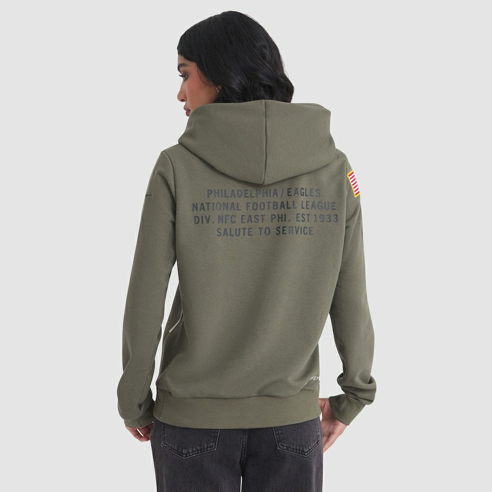 Philadelphia Eagles Women's 2025 Salute to Service Sideline Standard Issue Dri-FIT Hoodie - Olive Hoodies