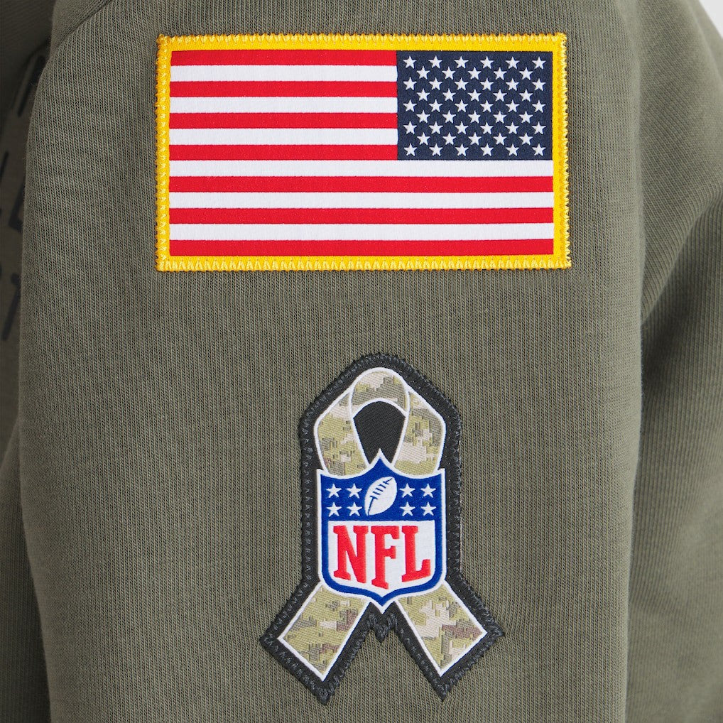 Minnesota Vikings Women's 2025 Salute to Service Sideline Standard Issue Dri-FIT Hoodie - Olive Hoodies