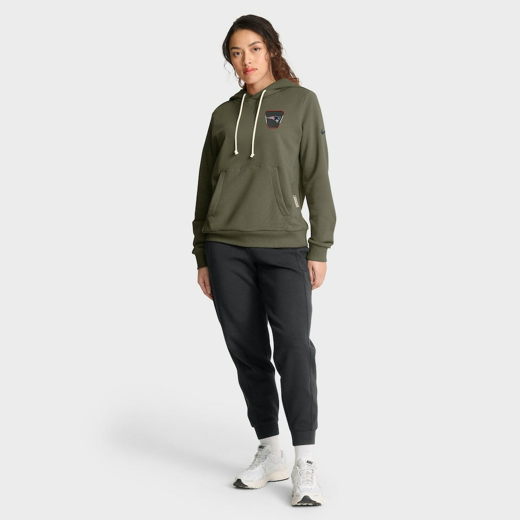 New England Patriots Women's 2025 Salute to Service Sideline Standard Issue Dri-FIT Hoodie - Olive Hoodies