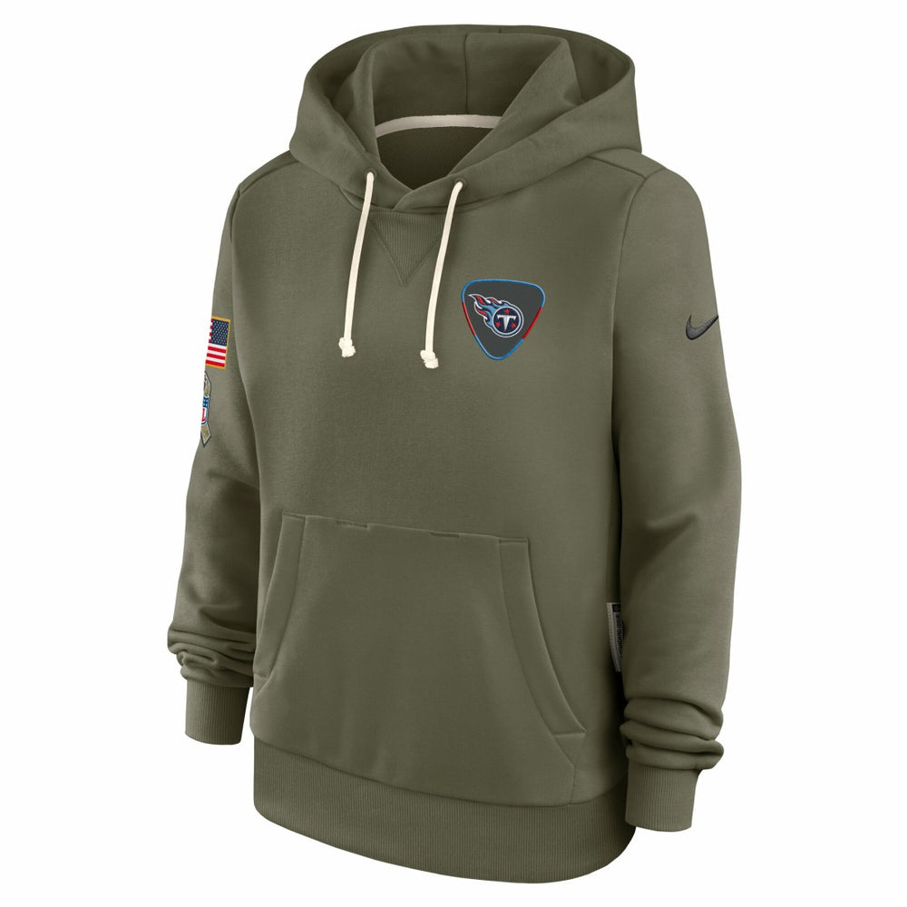 Tennessee Titans Women's 2025 Salute to Service Sideline Standard Issue Dri-FIT Hoodie - Olive Hoodies