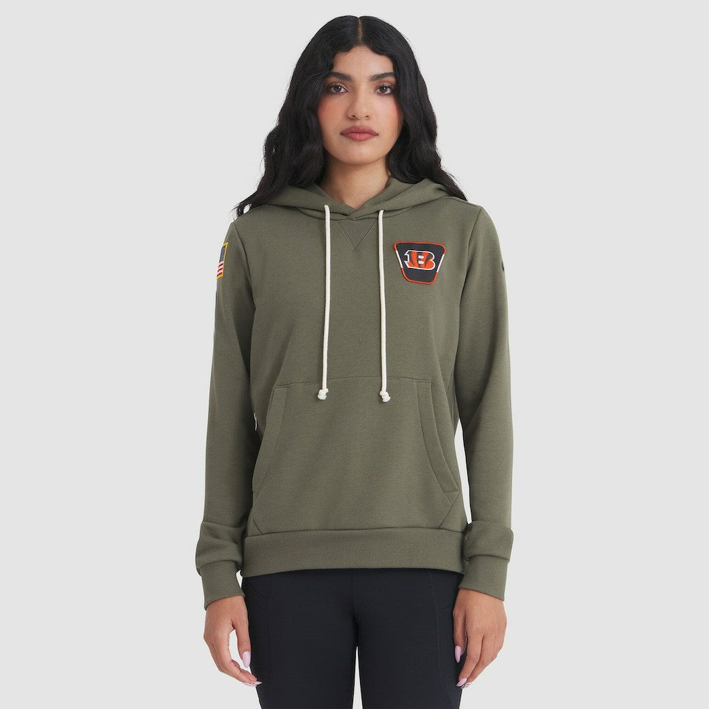 Cincinnati Bengals Women's 2025 Salute to Service Sideline Standard Issue Dri-FIT Hoodie - Olive Hoodies