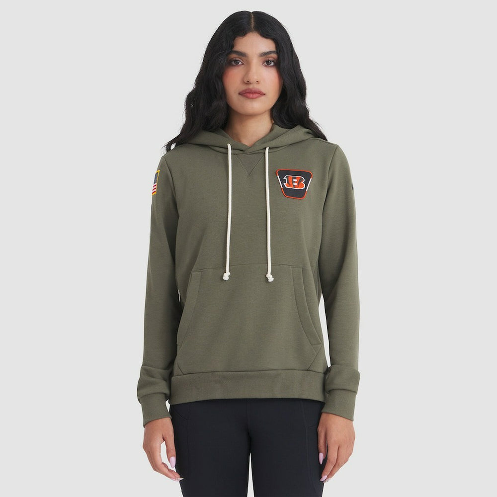 Cincinnati Bengals Women's 2025 Salute to Service Sideline Standard Issue Dri-FIT Hoodie - Olive Hoodies
